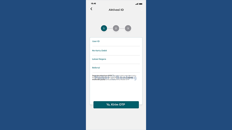 Masukan User ID BNI Mobile Banking