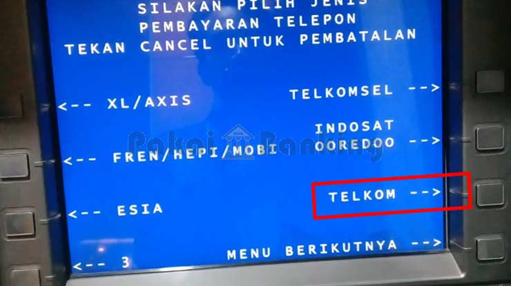 Pilih menu Telkom