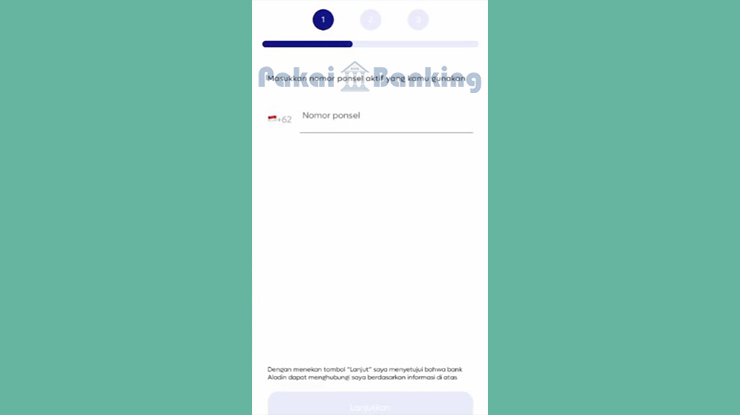 Masukan Nomor HP Untuk Daftar Bank Aladin Online