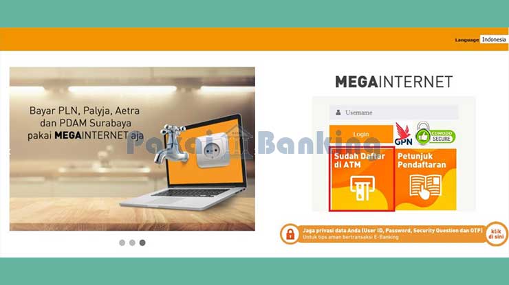 Pilih Sudah Daftar Internet Banking Bank Mega di ATM