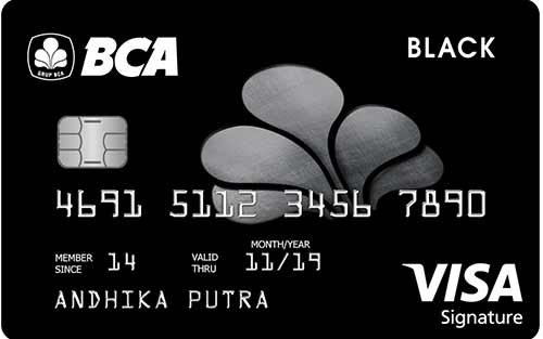 Jenis BCA Visa Black Card Signature di Indonesia