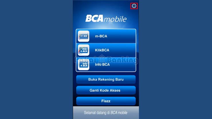 Pilih Menu About Untuk Cara Ganti Kode Akses BCA Mobile