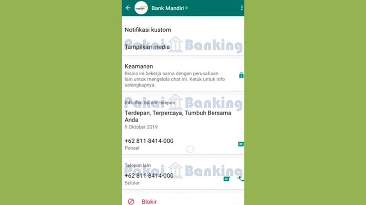 Simpan Nomor Whatsapp Bank Mandiri Untuk Cara Cek Saldo
