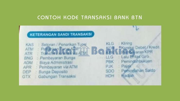 Contoh Kode Transaksi Bank BTN