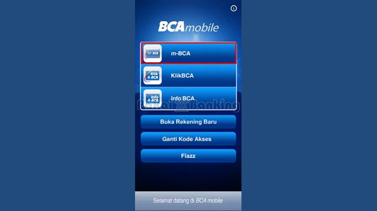 Piliih m-BCA Untuk Cara Melihat Bukti Transferan Masuk BCA Mobile